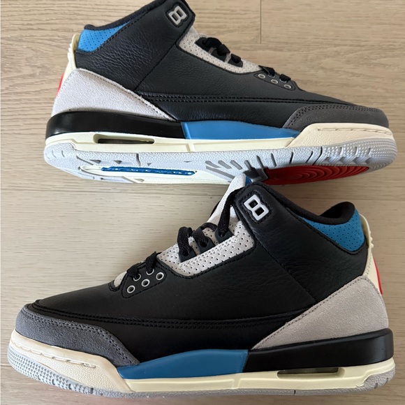 Nike Air Jordan 3 Retro GS Rare Air Black Blue Red IB8968-004 Kid's 7Y Women 8.5 - Picture 6 of 9